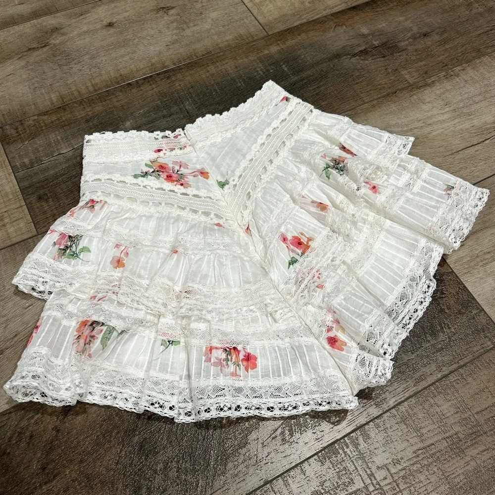 Zimmermann heathers pintuck frill floral mini shorts - Picture 5 of 6